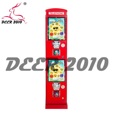 Zewnętrzny, czerwony, metalowy korpus, wytrzymały automat do sprzedaży słodyczy w kiosku, do budki telefonicznej GV48, mechanizm monetowy, duża pojemność, w całości metalowy, 1 rok gwarancji