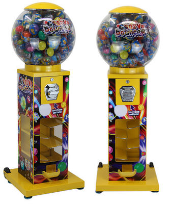 Metalowa żółta obudowa Wysoka maszyna Gumball 40 * 40 * 116 cm Duża pojemność dla dzieci